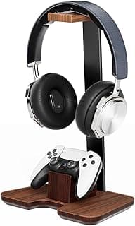Controller Stand Wood Headphone Stand for Desk Gaming Desk Accessories Controller Holder for Gaming Equipment Headset Holder