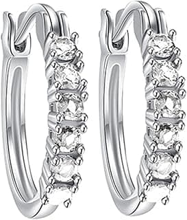 Sterling Silver Earrings for Women 2025 Trendy Colorful Hypoallergenic Sparkling Diamond Jewelry Birthday Gifts for Her