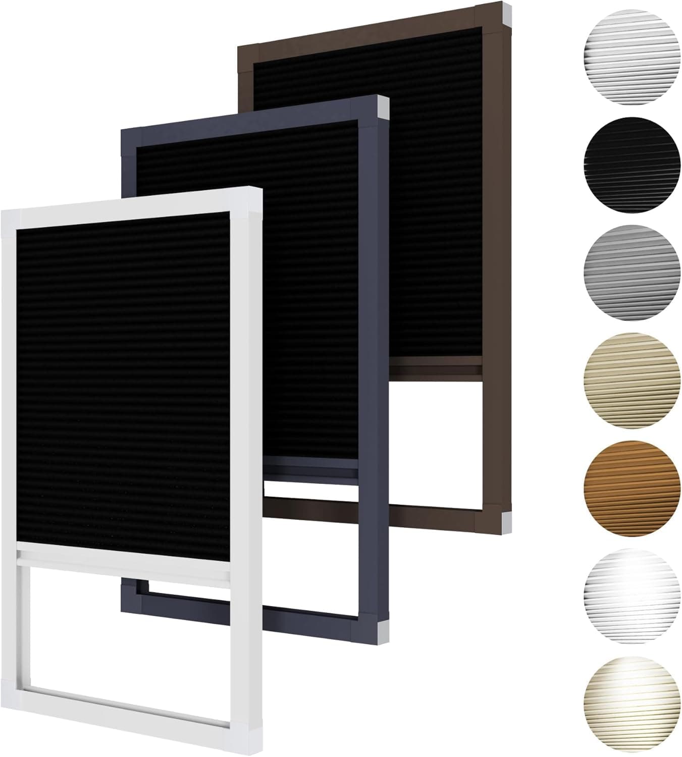 Hoeflife Cellular Shades Cordless Blackout, Skylight Blinds for Windows Roof Window Shades for Home, Room Darkening Honeycomb Blinds for Doors - Custom Cut to Size(Blackout, Black)