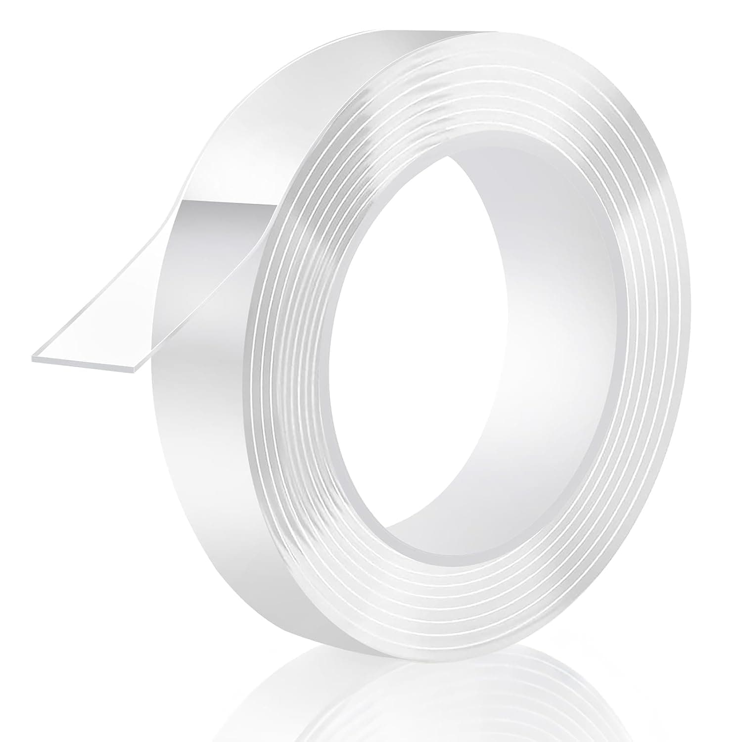 Double Sided Tape Heavy Duty, Removable Nano Adhesive Tape, 1" x 16.5FT | Clear Mounting Tape No Residue, Picture Hanging Adhesive Strips Waterproof for Walls Photo Crafts Carpet Poster, Extra Strong